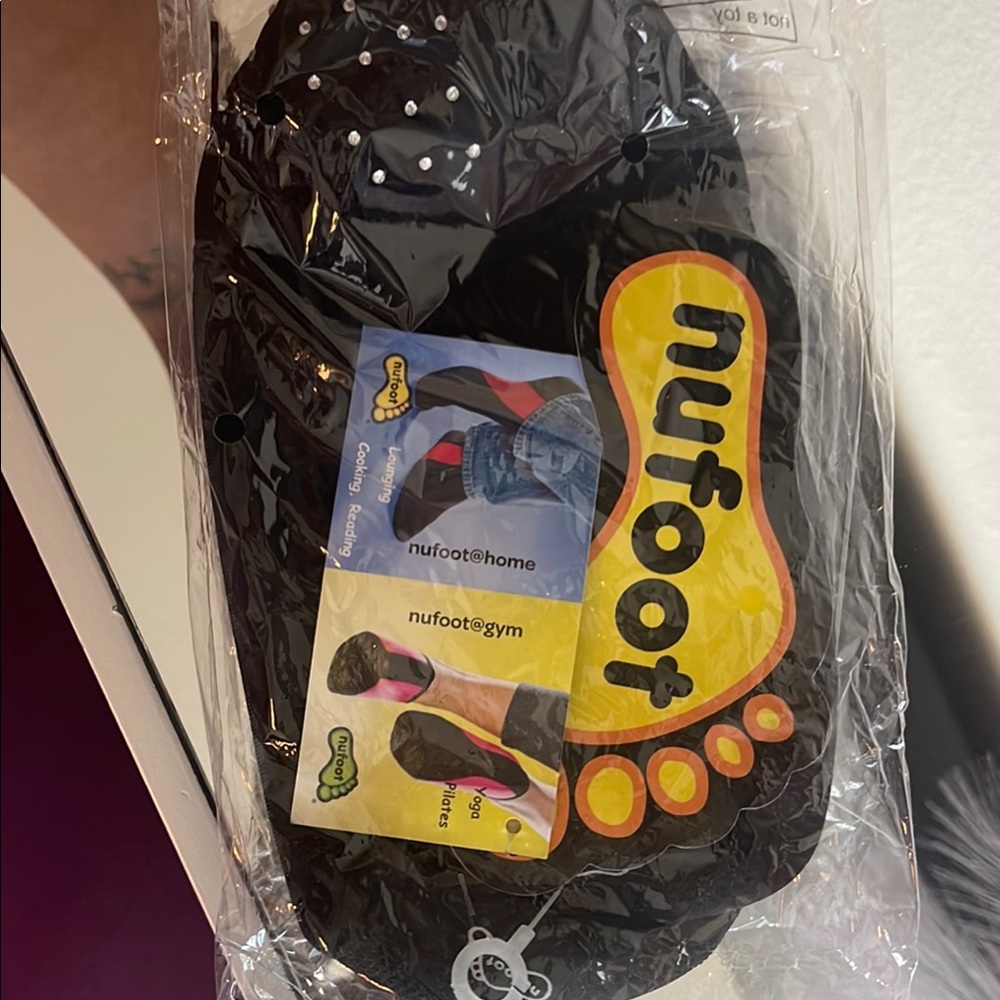 Nufoot Black Ballet Slippers with Rhinestones